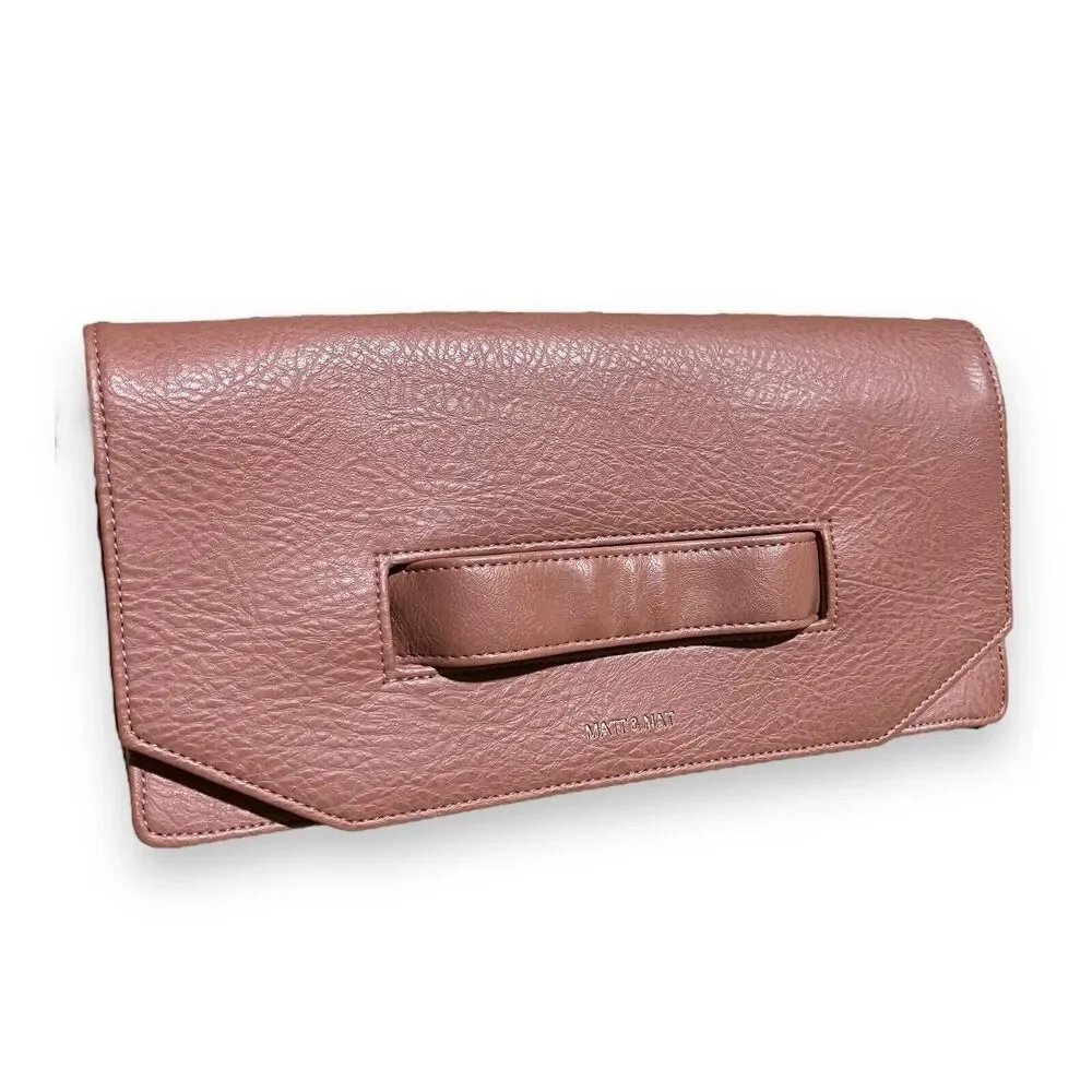 Matt and Nat Bag Women's Natural Abiko Fold Over Clutch Hand Grab‎ Pink Clay